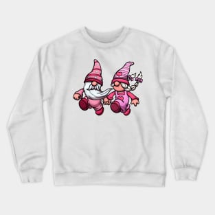 Hopping Gnome Couple In Love Crewneck Sweatshirt